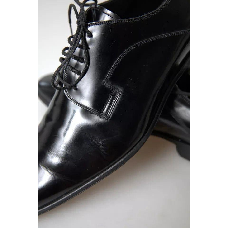 Dolce & Gabbana Black Polished Leather Formal Dress Shoes MV5139-44