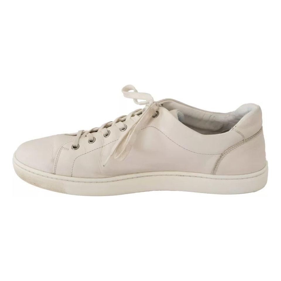 Dolce & Gabbana White Casual Leather Logo Men Sneakers Shoes MV4725-44.5