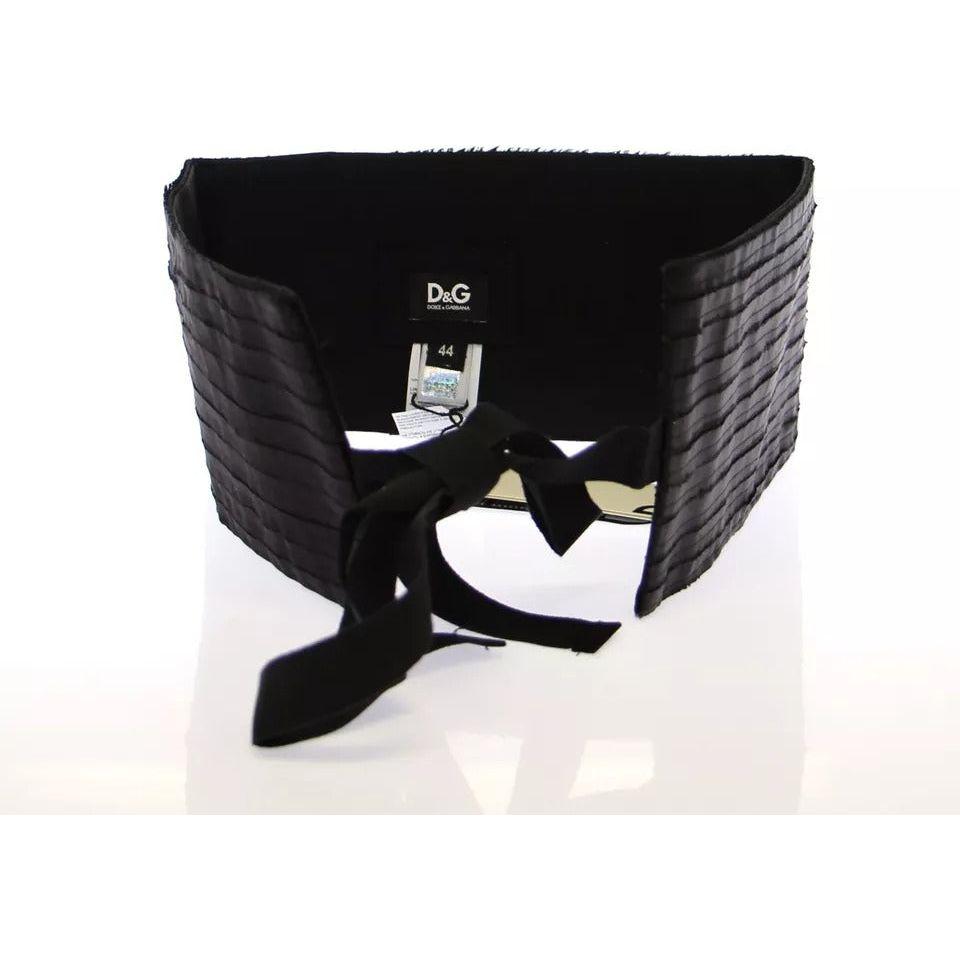 Dolce & Gabbana Black Silk Womens Waist Cummerbund HKC10026-40