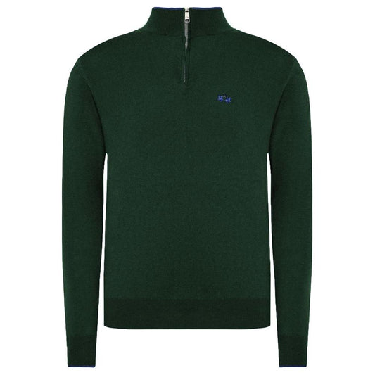 La Martina Green Wool Men Sweater LA-13106-XXL