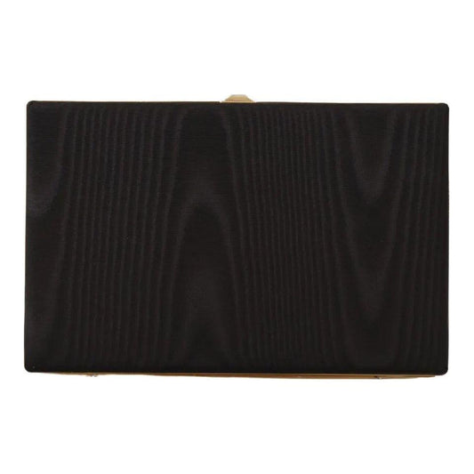 Dolce & Gabbana Black Silk Gold Frame Clutch Evening Party Purse Bag VAS130700