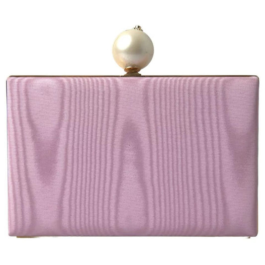 Dolce & Gabbana Pink Silk Gold Frame Clutch Evening Party Purse Bag BAG1037