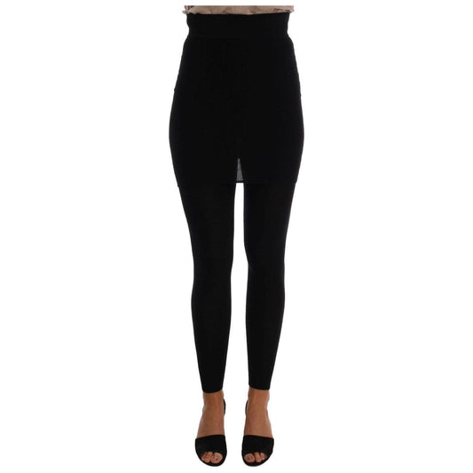 Dolce & Gabbana Black Cashmere Silk Stretch Tights Stockings SCS209-5