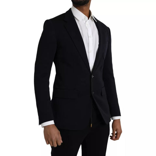 Dolce & Gabbana Blue Wool Notch Single Breasted Coat Blazer KOS2236-48