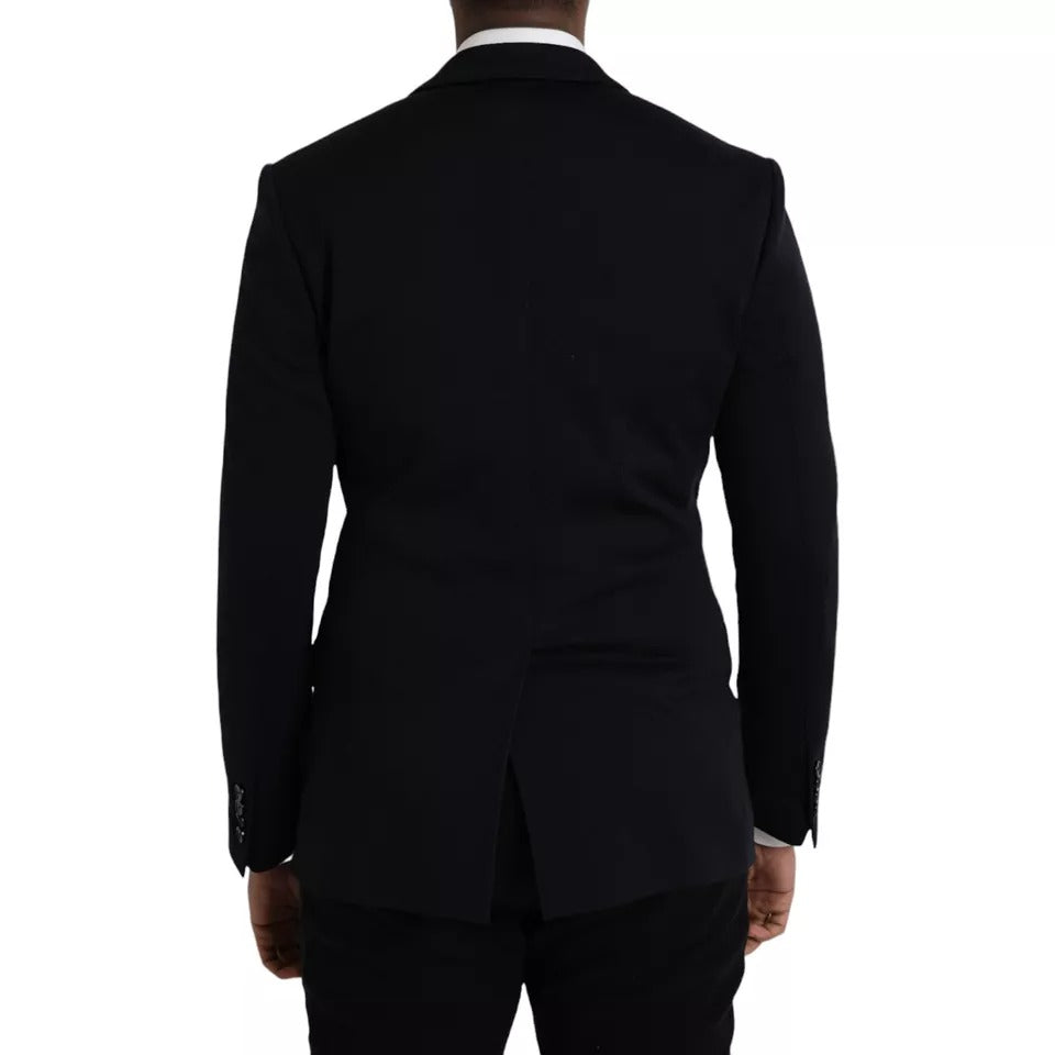 Dolce & Gabbana Blue Wool Notch Single Breasted Coat Blazer KOS2236-48
