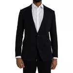 Dolce & Gabbana Blue Wool Notch Single Breasted Coat Blazer KOS2236-48