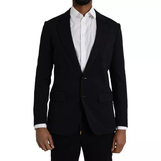 Dolce & Gabbana Blue Wool Notch Single Breasted Coat Blazer KOS2236-48