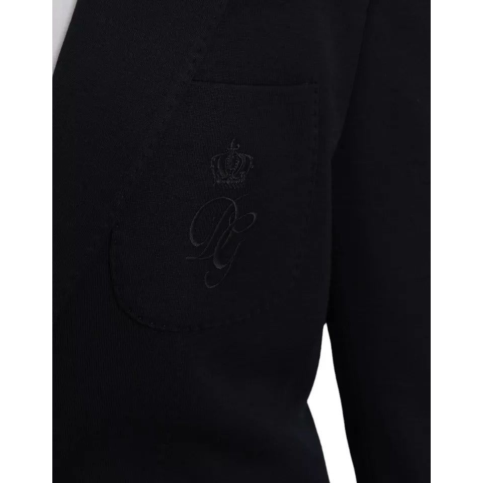 Dolce & Gabbana Blue Wool Notch Single Breasted Coat Blazer KOS2236-48