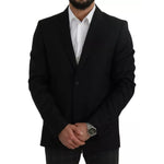 Dolce & Gabbana Black Wool Slim Fit Notch Jacket Blazer KOS1809-54