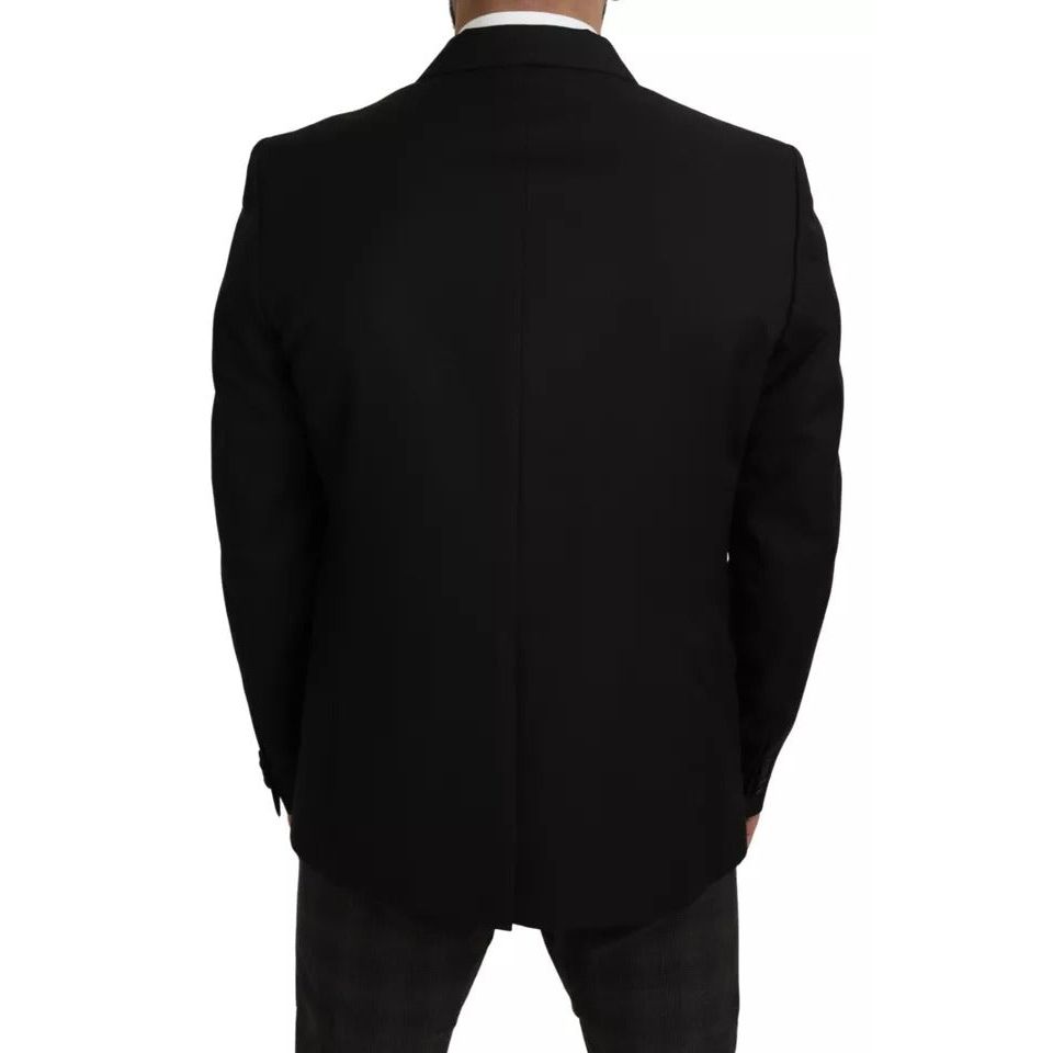 Dolce & Gabbana Black Wool Slim Fit Notch Jacket Blazer KOS1809-54