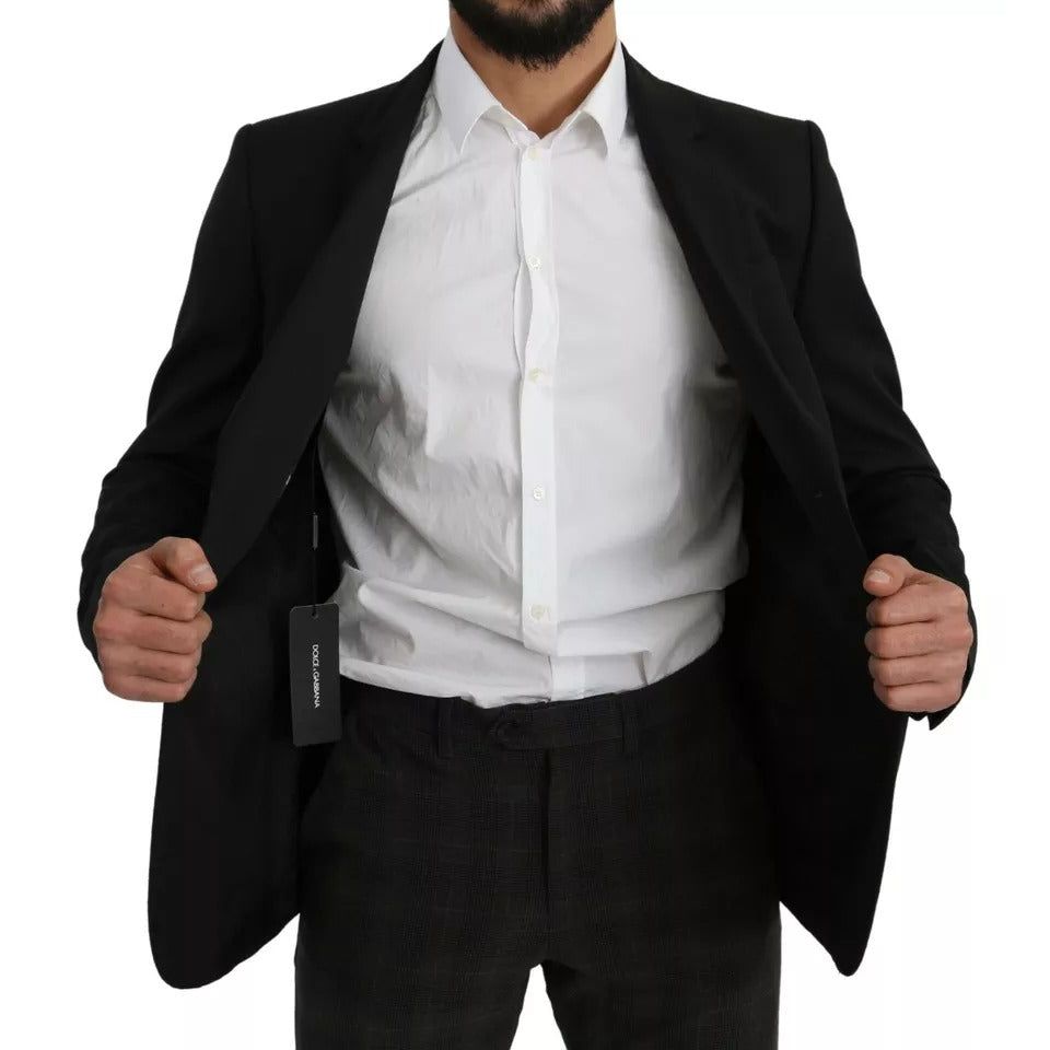Dolce & Gabbana Black Wool Slim Fit Notch Jacket Blazer KOS1809-54