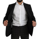 Dolce & Gabbana Black Wool Slim Fit Notch Jacket Blazer KOS1809-54