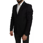 Dolce & Gabbana Black Wool Slim Fit Notch Jacket Blazer KOS1809-54