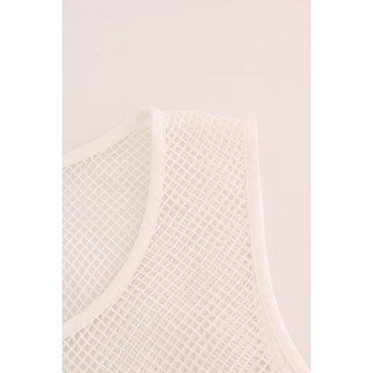 Dolce & Gabbana White Net Tank Transparent Top