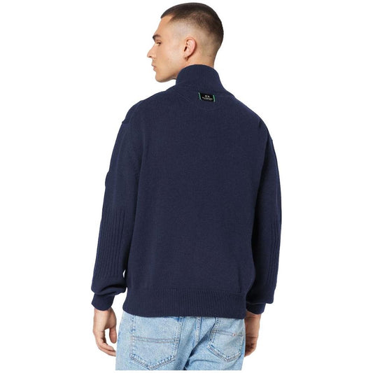 La Martina Blue Cotton Sweater LA-13108-3XL