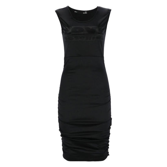 Love Moschino Chic Side-Curled Sleeveless Dress with Logo LO-10210-IT42|M
