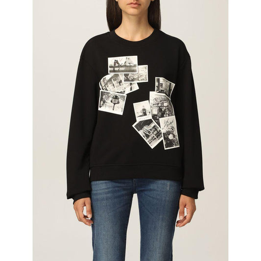 Love Moschino Chic Black Sweatshirt with Designer Emblem LO-6945-IT46 | L