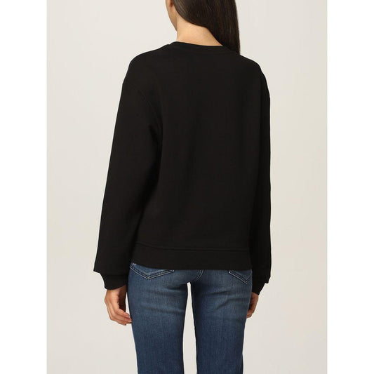 Love Moschino Chic Black Sweatshirt with Designer Emblem LO-6945-IT46 | L