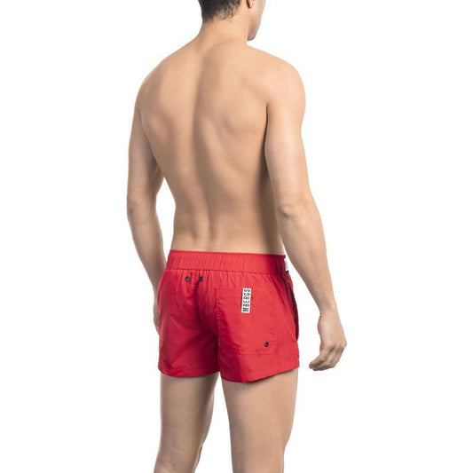 Bikkembergs Red Polyamide Men Swim Short BI-22591-M-FBB-250