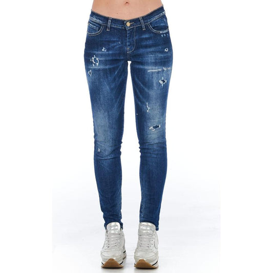 Frankie Morello Blue Cotton Women Jeans FR-21764-W26