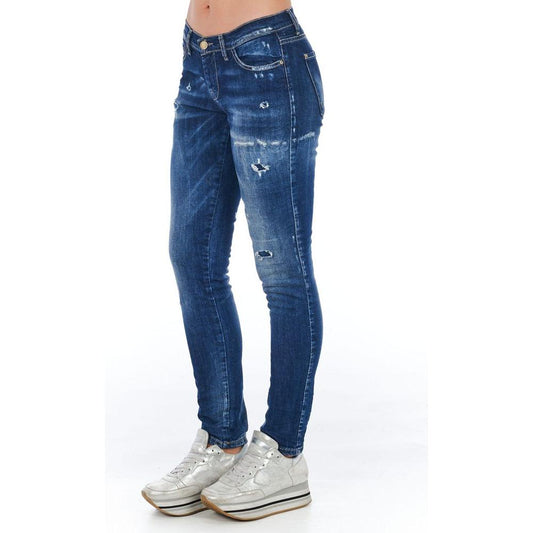 Frankie Morello Blue Cotton Women Jeans FR-21764-W26