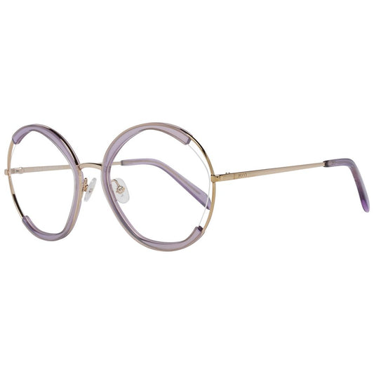 Emilio Pucci Purple Metal & Plastic Glasses (Frames) with round full-rim design, size 54-20-140, in branded case.