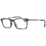 Police Gray Men Glasses Frame, full-rim plastic design, grey color, size 52-19-145, includes branded case, high-quality eyewear.