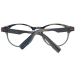 Ermenegildo Zegna Gray Men Glasses Frame with round plastic lenses and full-rim design, featuring a classic grey color, size 49-18-145.
