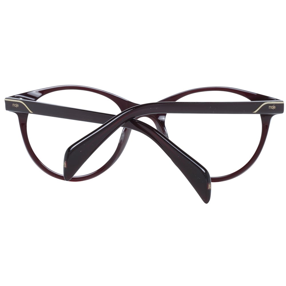 Maje Red Women Glasses Frame in acetate full-rim, round style with demo lenses, 49-19-140 size, complete with branded case.