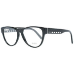 Tod's Black Women Glasses Frame in full-rim round style, plastic material, with branded case. Size 53-15-140, spring hinge, demo lenses.