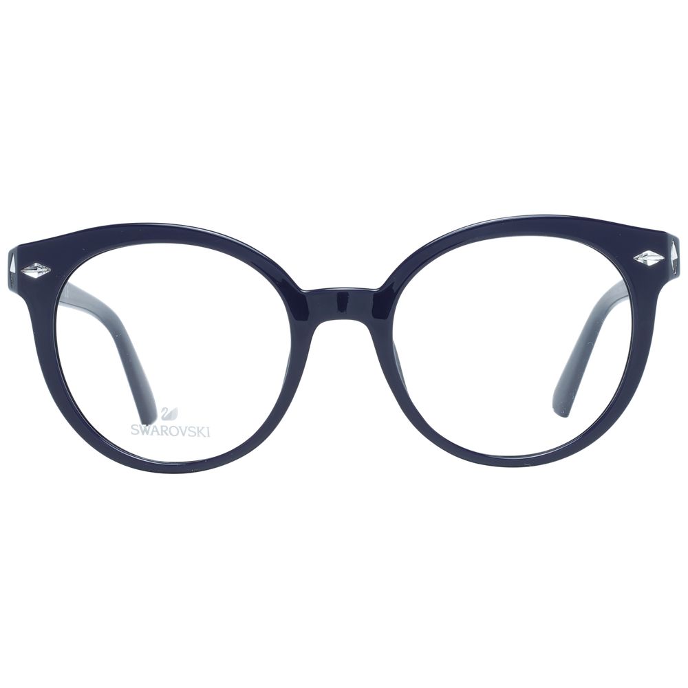 Swarovski Purple Women Glasses Frame with full-rim purple design, plastic material, and size 50-19-140, includes branded case.