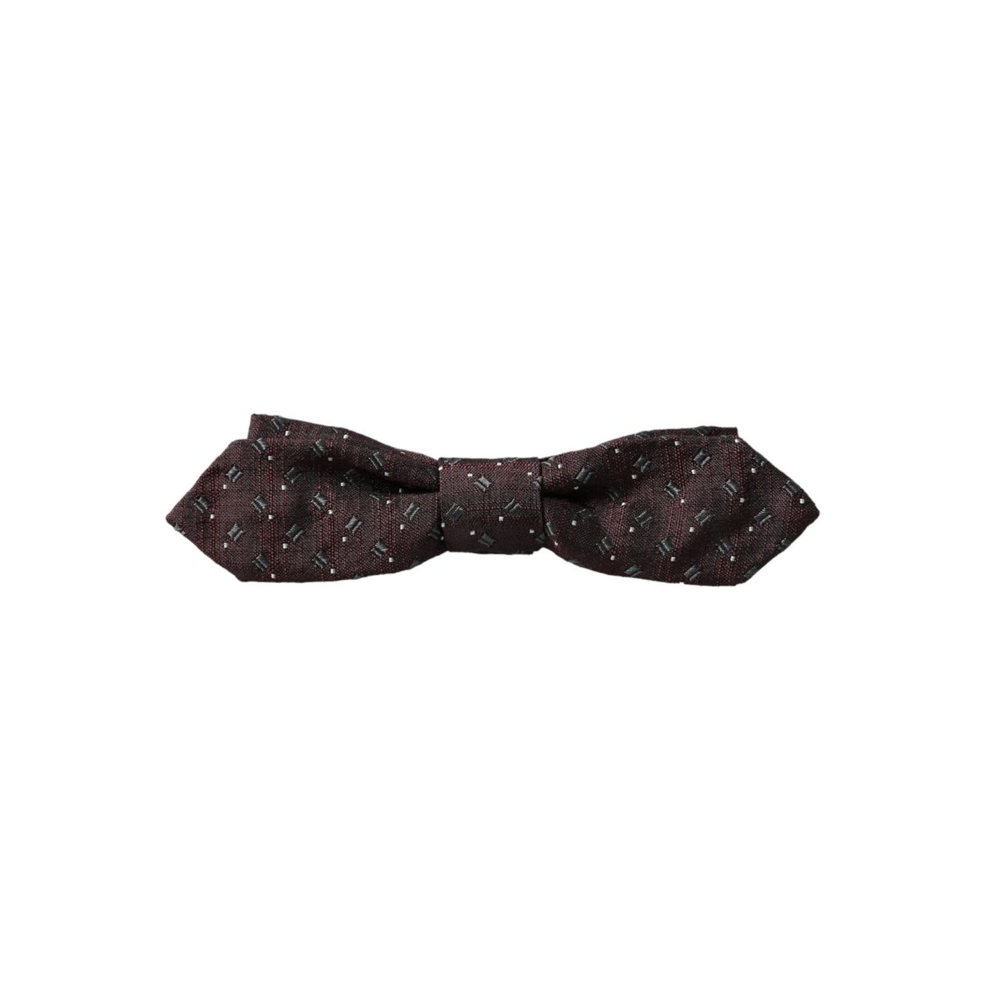 Dolce & Gabbana Maroon Silk Patterned Adjustable Neck Papillon Bow Tie
