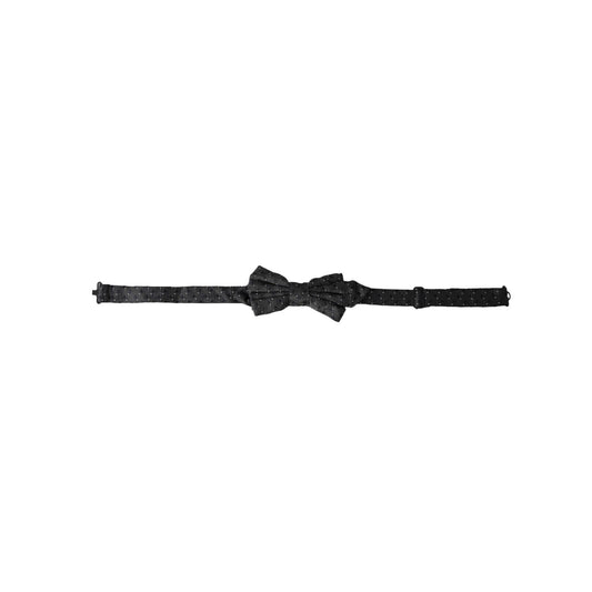 Dolce & Gabbana Black Silk Patterned Adjustable Neck Men Papillon Bow Tie FT3904