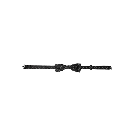 Dolce & Gabbana Black Silk Fantasy Adjustable Neck Men Papillon Bow Tie FT3910