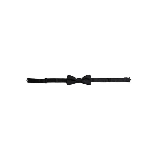 Dolce & Gabbana Black Silk Adjustable Neck Men Bow Tie FT3922