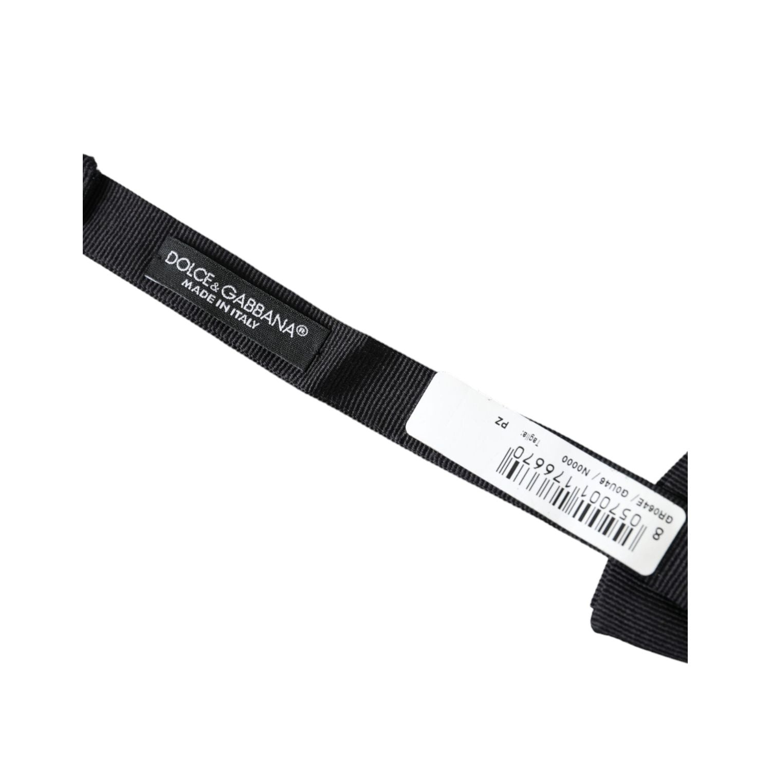 ربطة عنق رجالية من دولتشي آند غابانا مصنوعة من الحرير الأسود قابلة للتعديل