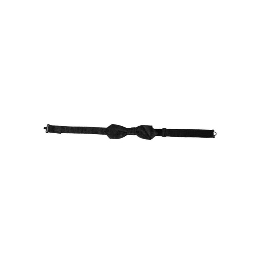 Dolce & Gabbana Black Silk Fantasy Adjustable Neck Men Bow Tie FT3924