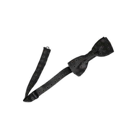 Dolce & Gabbana Black Silk Patterned Adjustable Neck Men Bow Tie FT3952