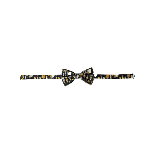 Dolce & Gabbana Black Silk Cocktail Adjustable Neck Men Bow Tie FT3955