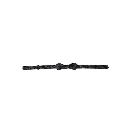 Dolce & Gabbana Black Silk Jacquard Adjustable Neck Men Bow Tie FT3956