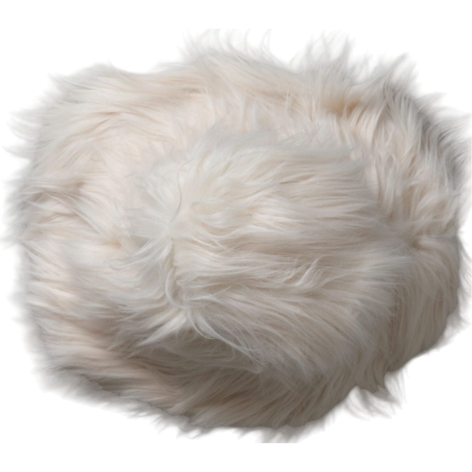 قبعة دلو نسائية من الفرو الأكريليكي باللون الأبيض من دولتشي آند غابانا