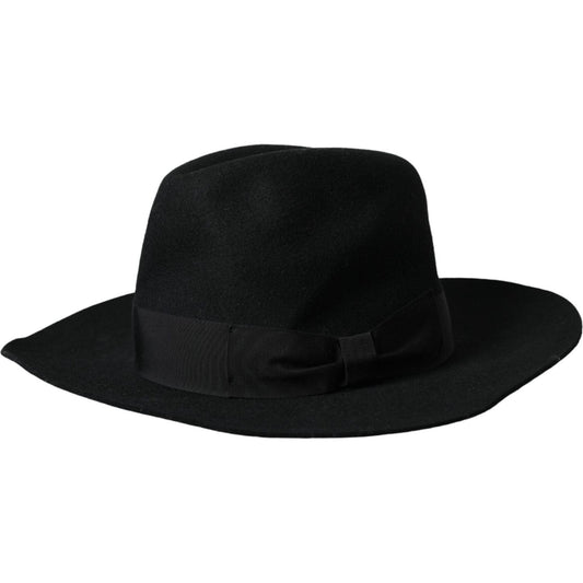 Dolce & Gabbana Black Rabbit Fedora Trilby Women Hat HAT9635-57