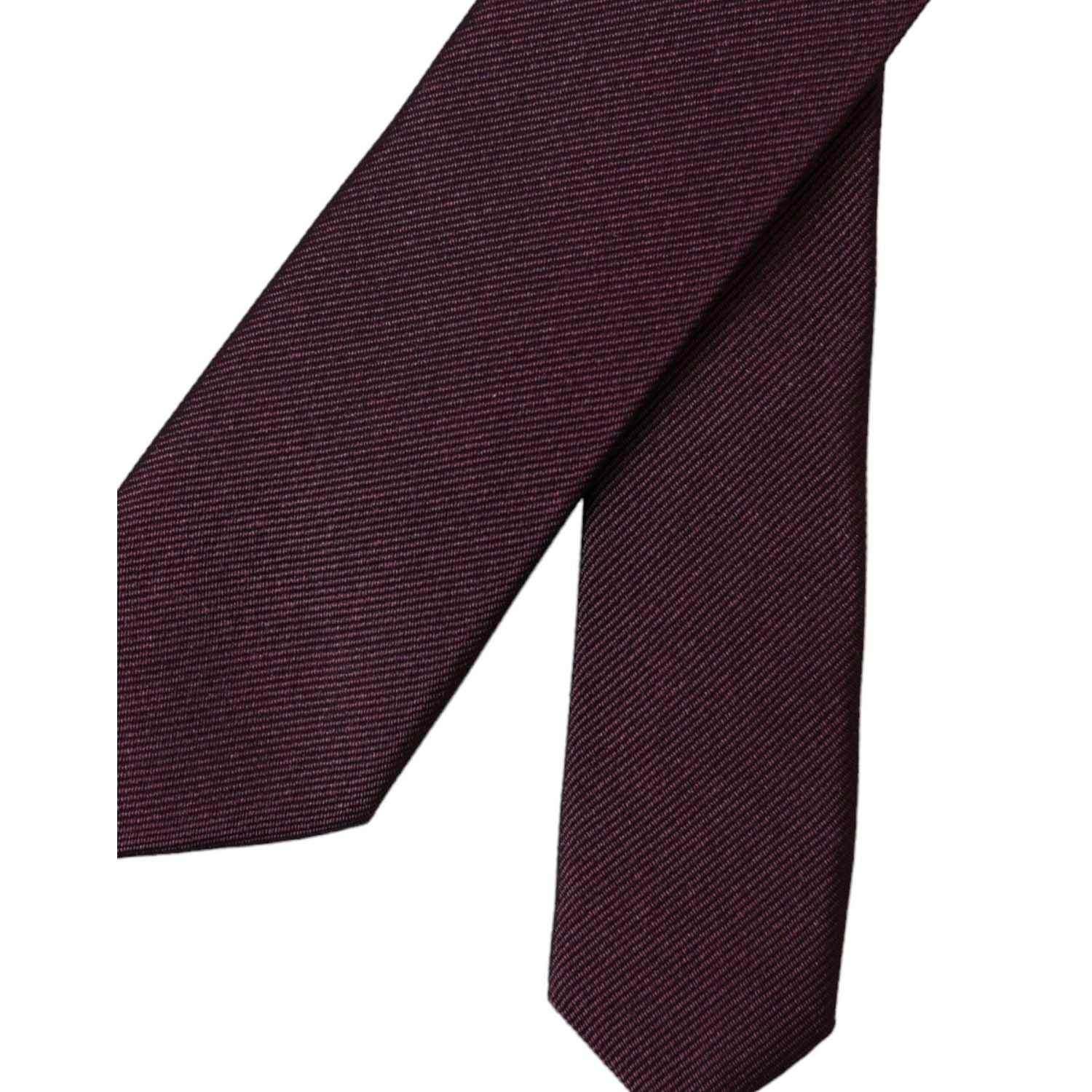 Dolce & Gabbana Bordeaux Solid 100% Silk Adjustable Men Tie