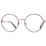 Emilio Pucci Red Women Glasses Frame, full-rim round metal frame with demo lenses, includes branded case.