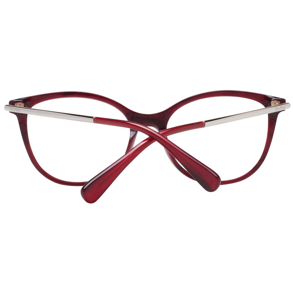 Max Mara Red Women Glasses Frame full-rim plastic with branded case.