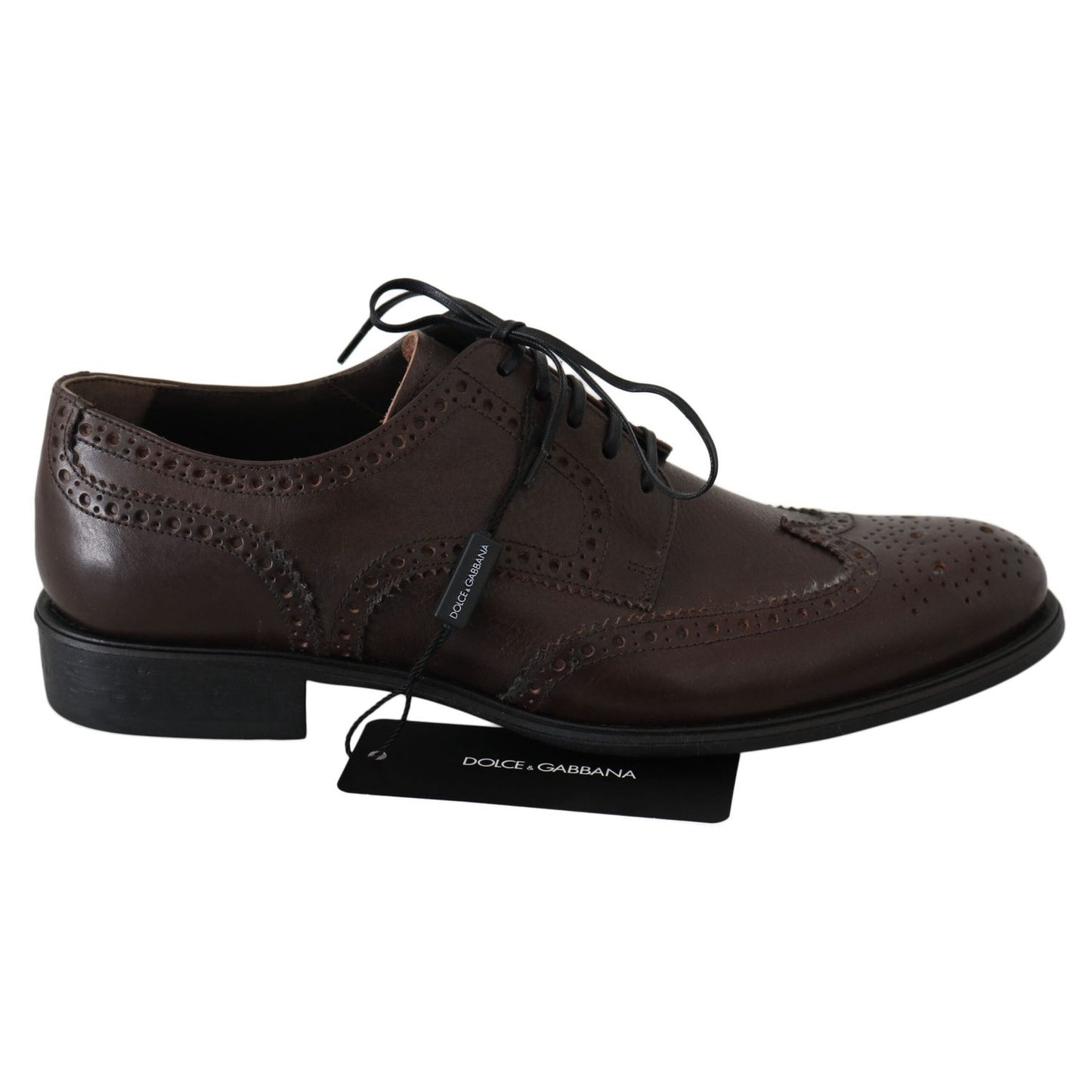 Dolce & Gabbana Brown Leather Brogue Derby Dress Shoes MV2469-44.5