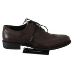 Dolce & Gabbana Brown Leather Brogue Derby Dress Shoes MV2469-44.5