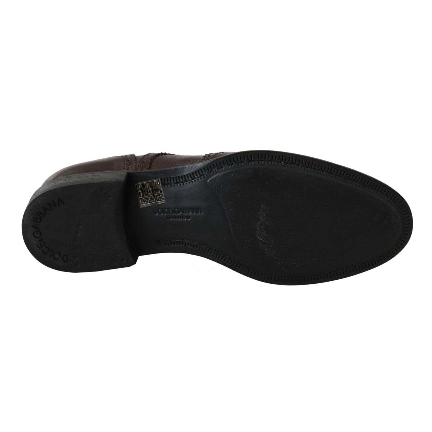 Dolce & Gabbana Brown Leather Brogue Derby Dress Shoes MV2469-44.5