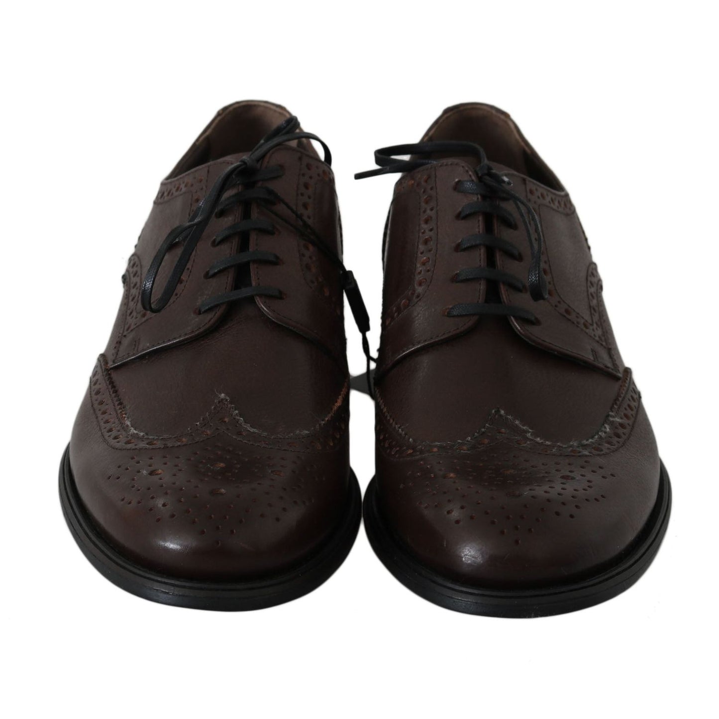 Dolce & Gabbana Brown Leather Brogue Derby Dress Shoes MV2469-44.5