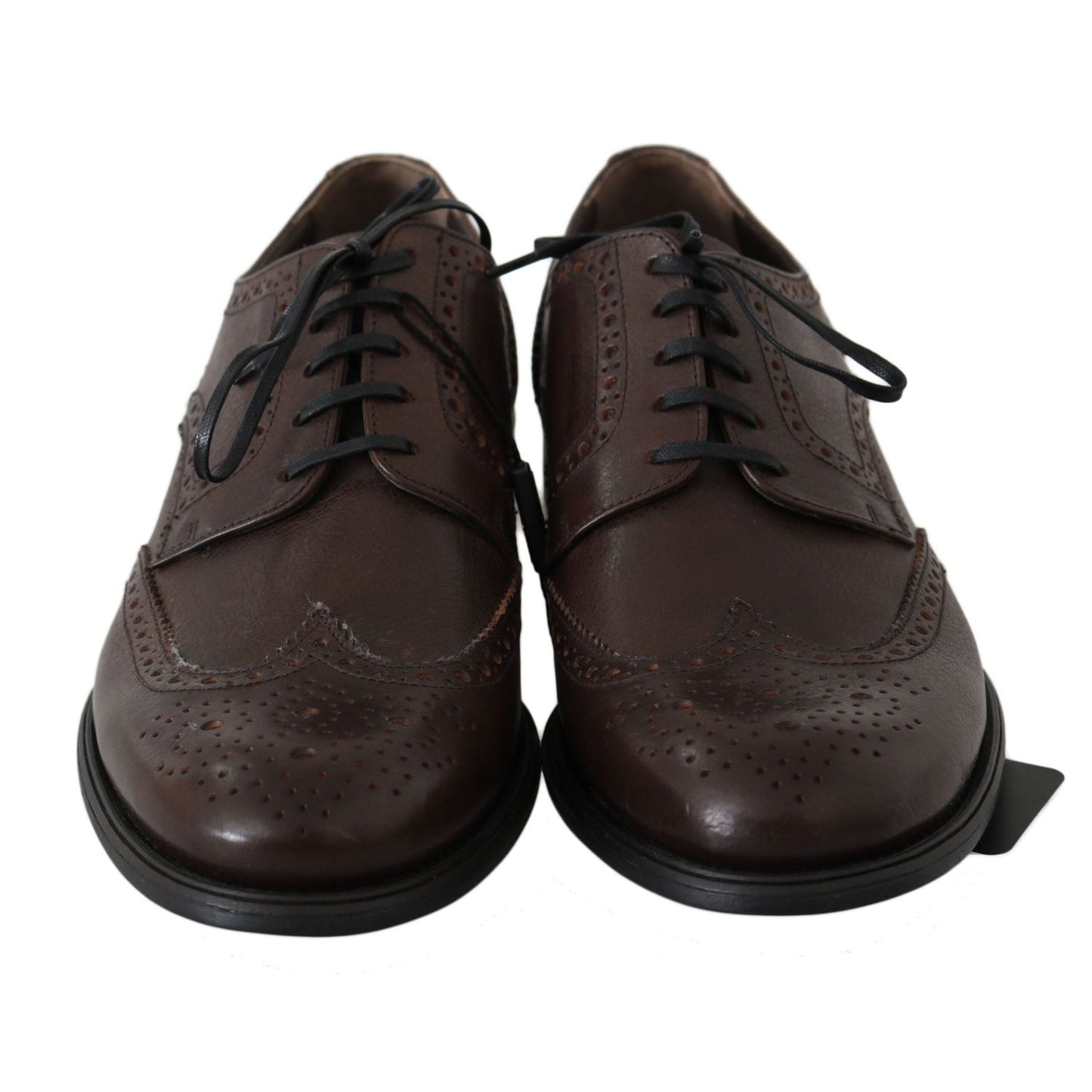 Dolce & Gabbana Brown Leather Brogue Derby Dress Shoes MV2469-44.5